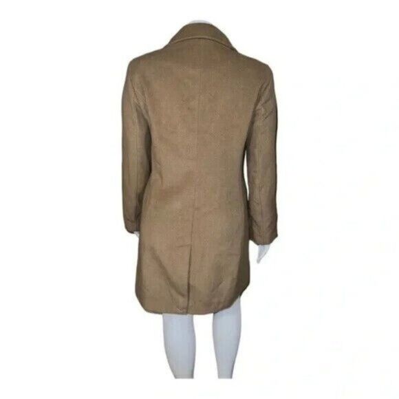 Calvin Klein Camel Single-Breasted Button Coat Wool Cashmere Blend Size 8 NWT - Picture 4 of 11